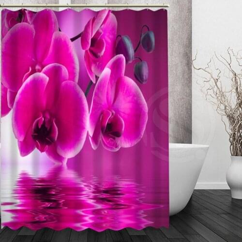 Custom Elegant Orchid Flower Shower Curtain Modern bathroom Bath screens Curtains