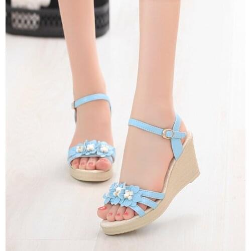 Big Size New Summer Womens Sandals Peep-Toe Shoes Woman High-Heeled Platfroms Casual Wedges For Women High Heels erf56