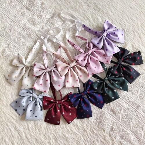 Ladies Heart Bowtie Casual Bow tie For Women Uniform Collar Bowknot Adult Fashion Bow Ties Cravats Jacquard Girls Bowties JK Tie