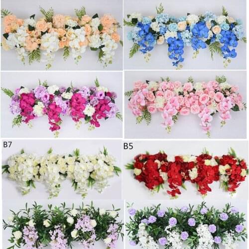 Artificial Flower Wedding Rose Phalaenopsis Flower row Arch door T station Road Leading Flower Wall Decoration Wedding Props 1pc