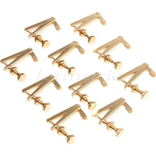 10pcs brass Violin String Fine Adjuster Tuners Golden 3/4 4/4 Violin String Fine Adjuster Tuners