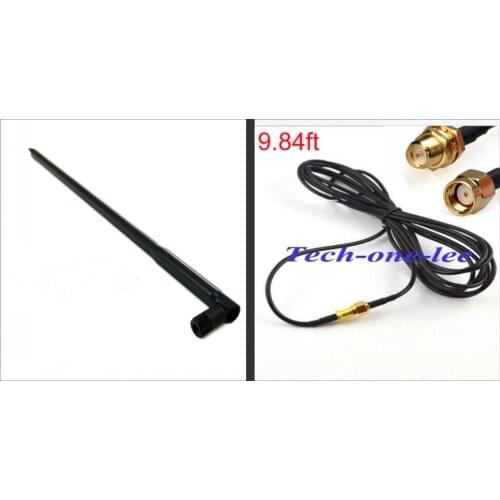 10 piece/lot 2.4GHz Wifi-Antenna 20dbi Wireless Booster RP SMA Plug Network 43cm +RP SMA Male to RP SMA Female RG174 3M
