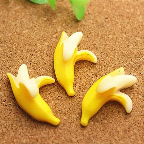 10pcs Cute Resin Banana Simulation Miniature Art Craft DIY Jewelry/Phone Decoration Accessories,18*30mm