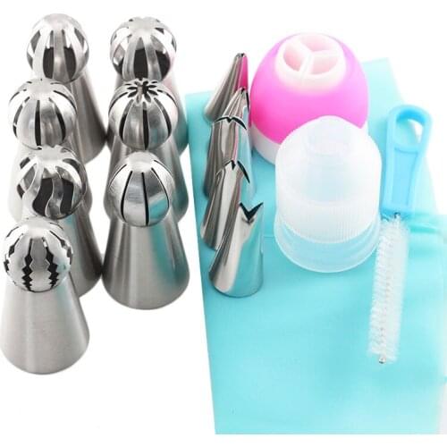 16Pcs Leaves Nozzles Stainless Steel Icing Piping Nozzles Tips spherical Ball Pastry Tips Fondant Pastry Cake Decorating Tools