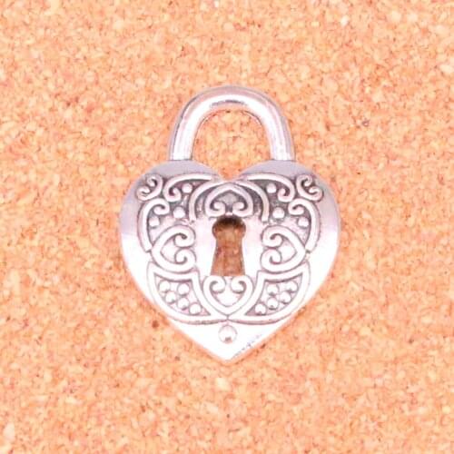 23 pcs Charms heart lock,Antique Making pendant fit,Vintage Tibetan Silver,jewelry DIY bracelet necklace 32*22mm