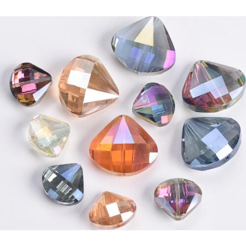 5pcs Scallop Shape 20x18mm 28x26mm Faceted Crystal Glass Loose Beads for Jewelry Making DIY Crafts