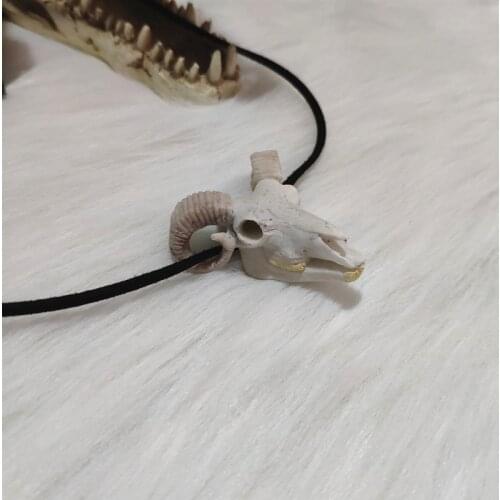 Bighorn Ram Skull Pendant Necklace Mountain Sheep jewelry resin aries ram skull Fashion pendant 2020 new women men gift