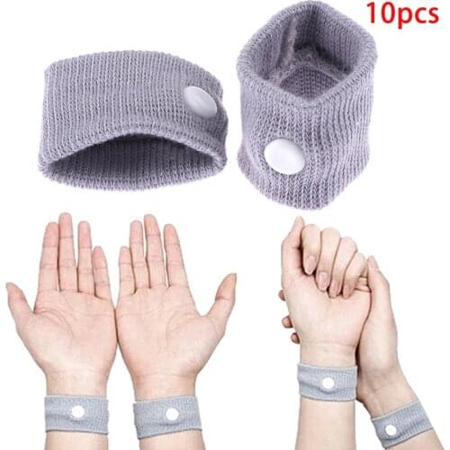 10Pcs/lot Sports Safety Wristbands Anti Nausea Wristbands Wrist Support Carsickness Seasick Anti Motion Sickness Wrist Bands