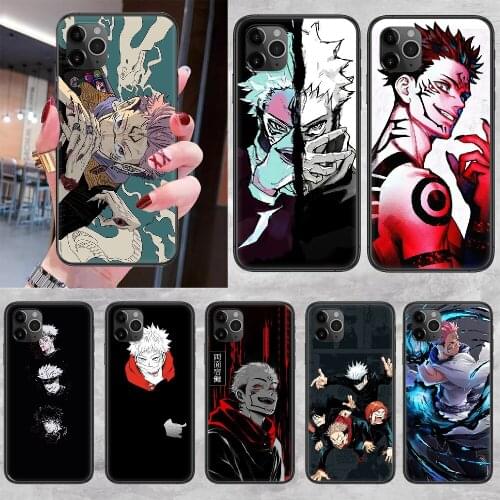 Jujutsu Kaisen Anime Yuji Itadori Phone Case Cover Hull For iphone 5 5s se 2 6 6s 7 8 12 mini plus X XS XR 11 PRO MAX black