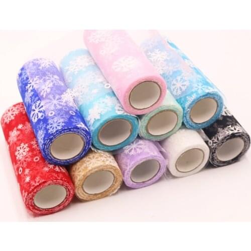 Baby Show Tulle Roll 15cm 10yard Snowflake Fabric Spool Tutu Birthday Gift Wedding DIY Tutu Skirt Party Favors Christmas Decor
