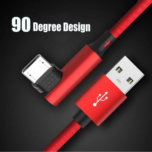 1M 2.0A 90 Degree L bend Elbow Data Cable Micro USB Type C Cable Charging Cable Mobile Phone Charger Cable
