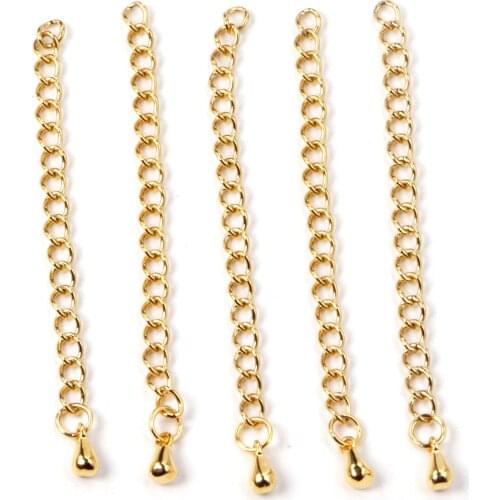 ASON 10pcs/lot Stainless Steel Chain Connector 5mm Lengthen The Chain Gold Silver Color Bracelet Necklace DIY Jewelry Accessory