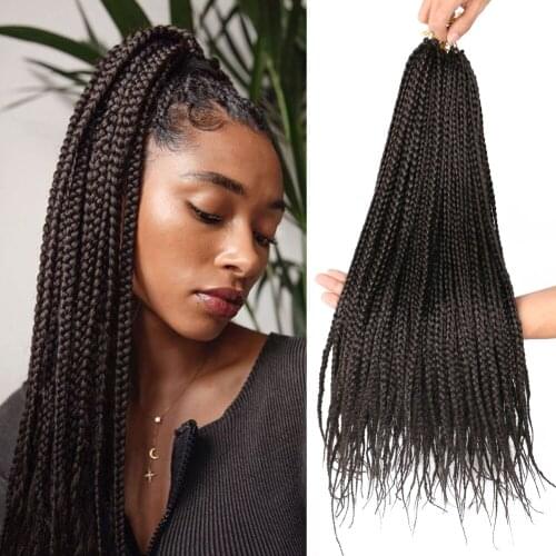 14 "18" Inch Goddess Box Braids Crochet Hair Prelooped Crochet Hair Crochet Braids Box Braid Crochet Hair For Black Women