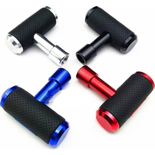 Leather T Shape Universal Car Gear Shift Knob Long Aluminum Manual Automatic GearShift GearShifter Stick Lever Pen 10.5x10.5cm