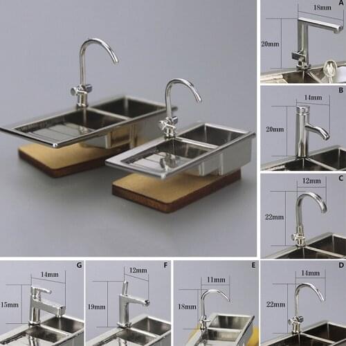 1/12 Dollhouse Mini Bathtub Faucet Simulation Water Tap Model Furniture Toys for Doll House Decoration Miniature Accessories