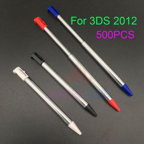 500PCS Metal Touch Screen Pen For Nintendo 3DS Retractable Stylus