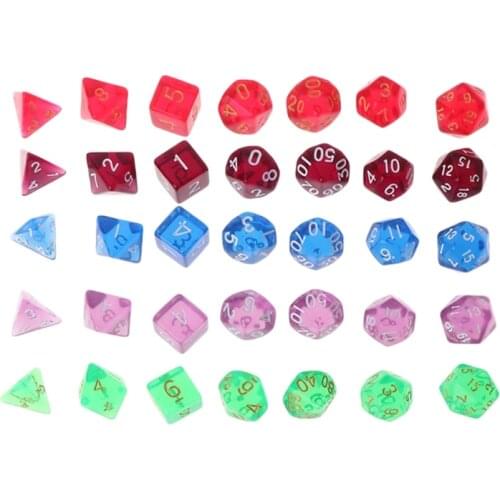 7pcs/set Polyhedral Multi Sided Dice D4-D20 Dungeons&Dragon D&D RPG Poly Game