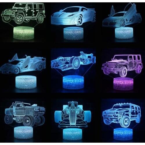 Supper Car Ferrari Table Lamp 7 Colors Changing Desk Lamp 3d Lamp Novelty Led Night Lights Lovely cartoon childrens toys