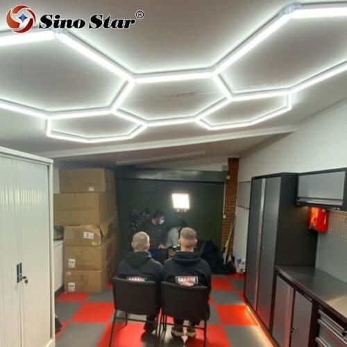 New Design Car Wash Bay Lighting Led Bar for Garage Workshop Equipment Hexagonal Light SMC018