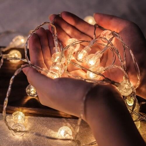 LED Fairy lights with Clear bubble ball Holiday lighting Fairy Garland Christmas Wedding Party Decors Battery Operated Garlands