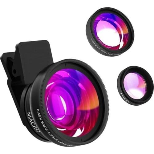 Universal Mobile Phone 0.45X Wide Angle 12.5X Macro HD Lens for iPhone Android