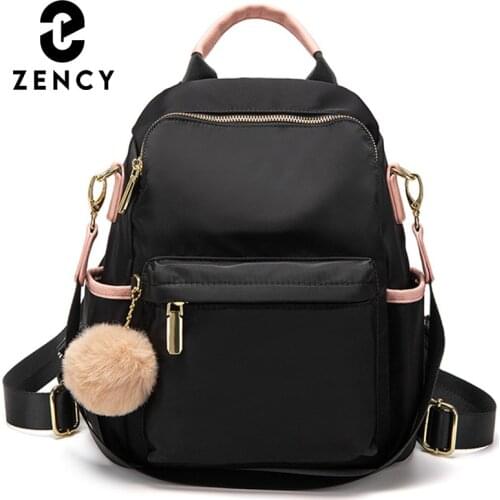 Zency 2021 New Spring Classic Fashion Design Womens Backpack Anti-theft Waterproof Nylon Ladies Rucksack Large Capacity Bags