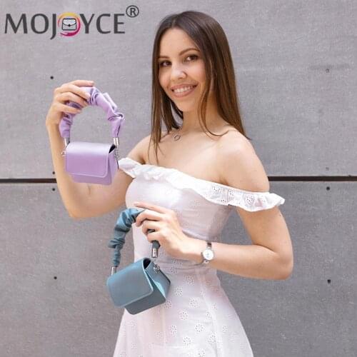 Women Casual Shoulder Bag Classic Texture Creative Delicate Design Chic Pure Pleated Handle Totes PU Mini Messenger Handbag