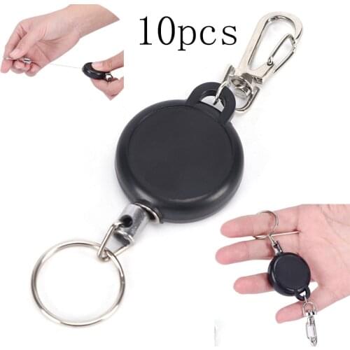 10pcs/lot Retractable Pull Badge Reel Zinc Plastic ID Lanyard Name Tag Card Badge Holder Reels Recoil Belt Key Ring Chain Clip