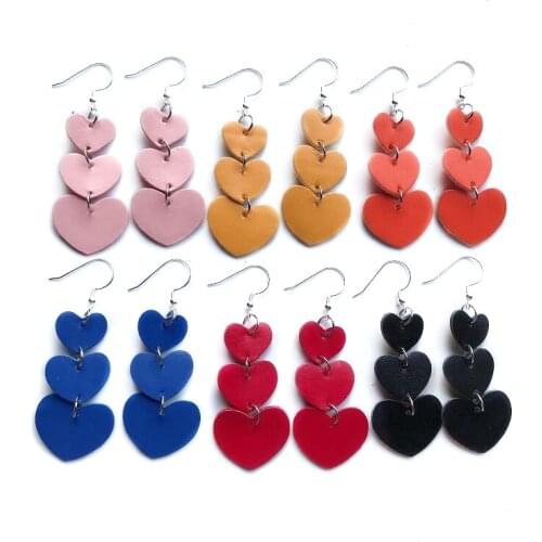 2019 Fashion New Red Love Earrings Party Long Earrings For Women