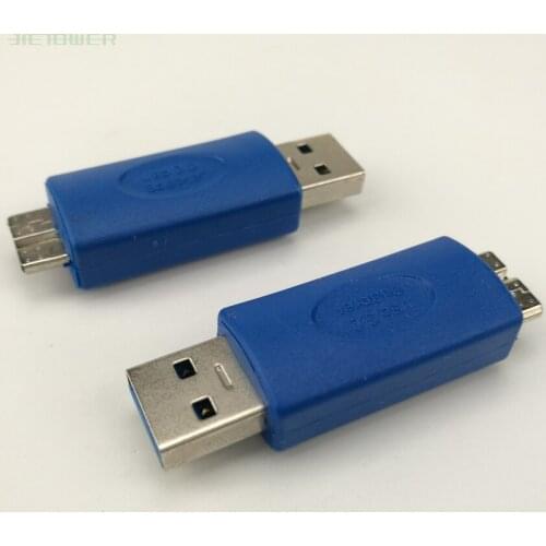 500pcs/lot USB 3.0 Type A Male to USB 3.0 Micro B Male Plug Connector Adapter USB3.0 Converter Adaptor AM to Micro B Blue
