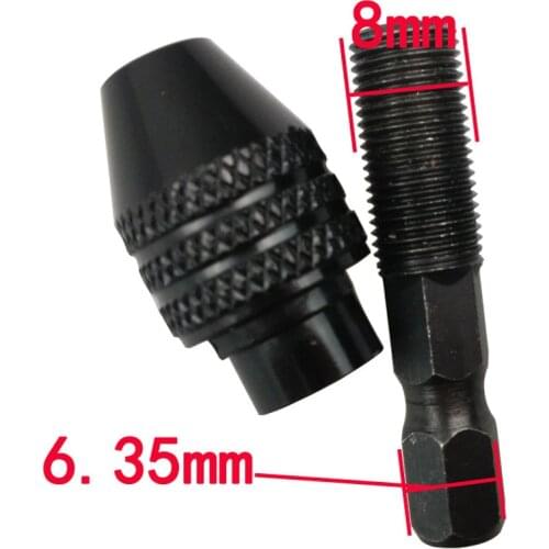 51mm/43mm M8X0.75mm Mini Hexagonal Converter Universal Multi Chuck With Rod Clamping Quick Chuck Plug Change Adapter Drill 1/4"