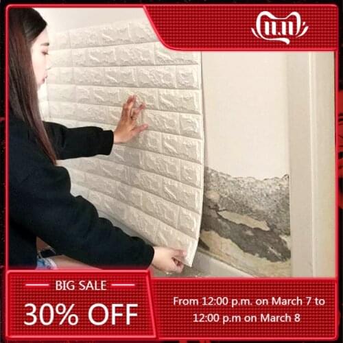 70*77 3D Brick Wall Stickers Self adhesive DIY PE Foam Wallpaper Living Room TV Background Decor Panels Kids Room Protective