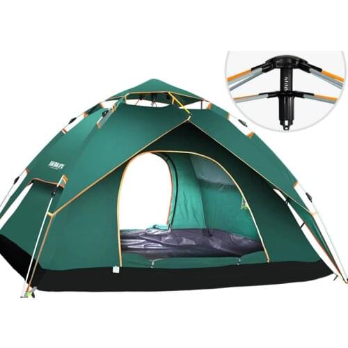 Automatic Tent Double Waterproof Camping Tent Families Suit Tourist Tents Outdoor Hiking Beach Travel Inflatable Mattress