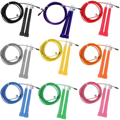 Free shipping 300ps/Lot 3M High Speed Steel Wire Bearing Skipping Rope Crossfit Adjustable Metal Jump Rope Fitness Cardio Sports
