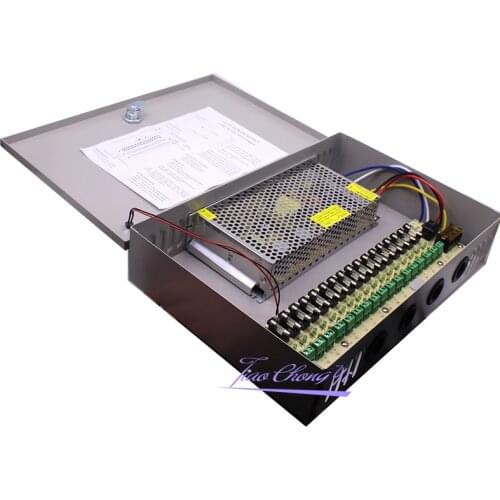 12V 10A 120W Fused 18 Channel CCTV power supply switch box for surveillance camera Security output 120W,9 port CE, LVD Approved