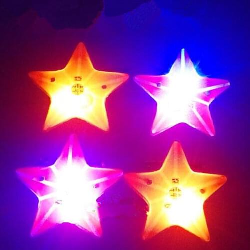 Star LED Flashing Brooch Pin Cartoon Light Up Glowing Badge Kids Adults Toys Gift Glow Party Supplies Halloween Christmas Xmas