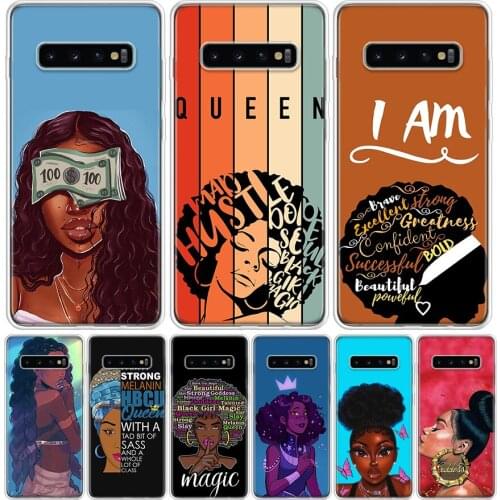 Beautiful Afro Girls Phone Case for Samsung Galaxy S10 S20 Ultra Note 10 9 8 S9 S8 S7 J4 J6 J8 Plus Lite + Popular Cover Capa