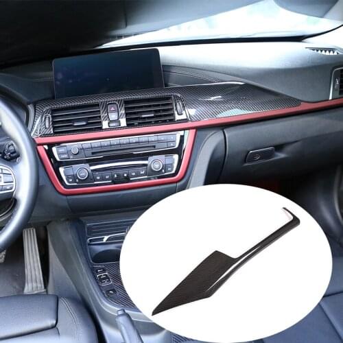 LHD Real Carbon Fiber For BMW 3 4 Series GT F30 M3 M4 2013-2019 Center Console Decoration Panel Trim Car Accessories