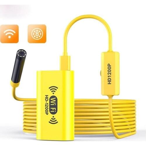 F130 WiFi Endoscope Camera 8MM HD1200P IP67 Waterproof USB Inspection Borescope 8LEDs Wireless Endoscopy for Android Iphone PC
