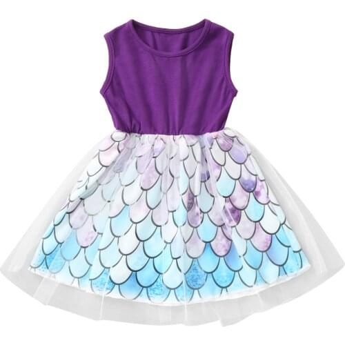 Summer Dress Girl Clothes Princess Dress Toddler Kids Baby Girls Sleeveless Patchwork Dinosaur Tulle Dress Party платье vestidos