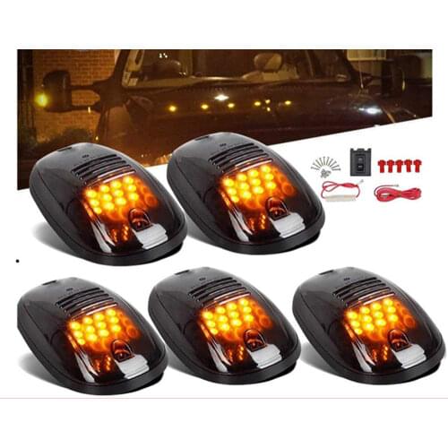 1set 24v Smoked LED Roof light Top Pickup truck trailer lorry Cab Running Clearance Light Set Kit van marker Light cavanan SUV
