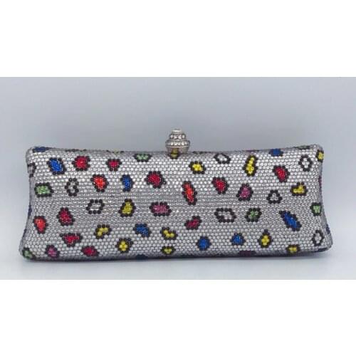 XIYUAN New Red/Yellow/Blue Multicolored Crystal Phone Clutch Bag Fashion Women’s Diamond Rhinestone Party Purse Small Purses