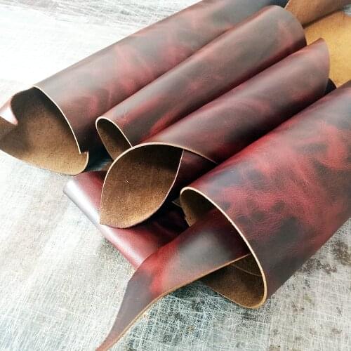 Beautiful Crazy Horse flame pattern Genuine Leather for Diy Leather Craft for Belt Wallet Bag Shoes 2.0mm