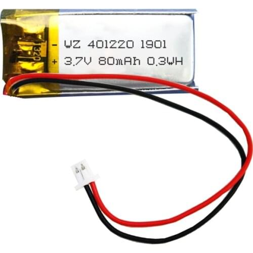 Polymer lithium battery 401220 (80mAh) 301220 3.7v bluetooth headset electric shaver small toy