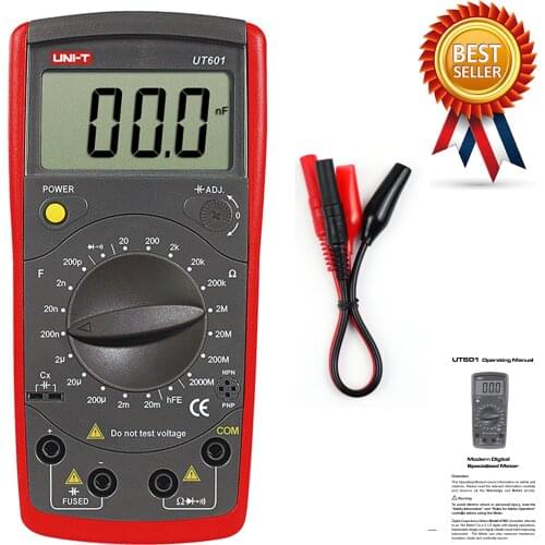 UNI-T UT601 Multimeter Modern Professional Capacitance Meters Ohmmeters Capacitor Resistor Transistor Test Continuity Buzzer