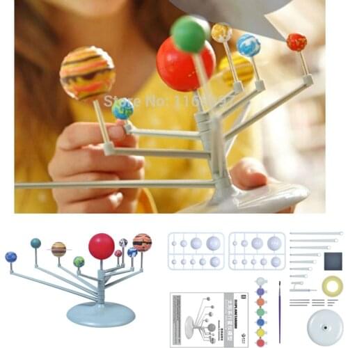 Teenager children kids scientific science educational models experimental toy materials DIY assembling solar system planet ARIUM