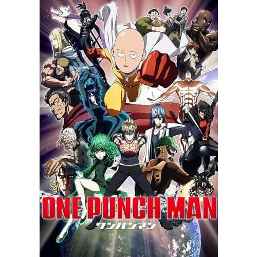One Punch Man Japanese Anime 2 Silk Fabric Wall Poster Art Decor Sticker Bright