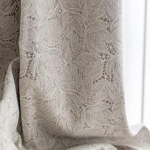 French Style Romantic Elegant Light Luxury Lace Jacquard Curtains Blackout Window Drapes Lace Tulle Window Curtain Living Room