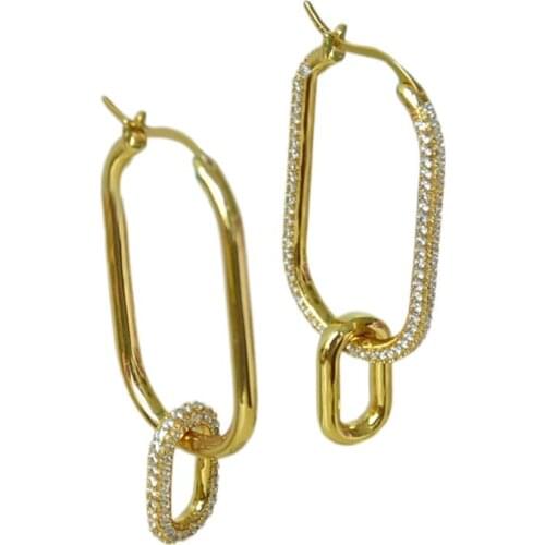 Star earrings with the same paragraph 2021 new oval asymmetric detachable earrings decorated with a multi-wearing earrings