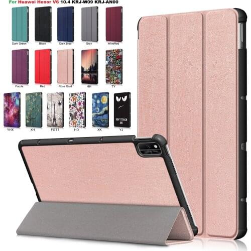 Trifold Stand Cover for Huawei Honor V6 10.4 inch 2020 Painted Pattern Tablet Case Shell Capa with Auto Wake & Sleep
